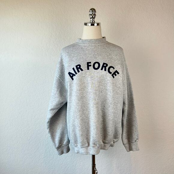 Vintage Tultex Air Force Sweat Shirt size Large Gray Unisex Basic - Picture 1 of 7